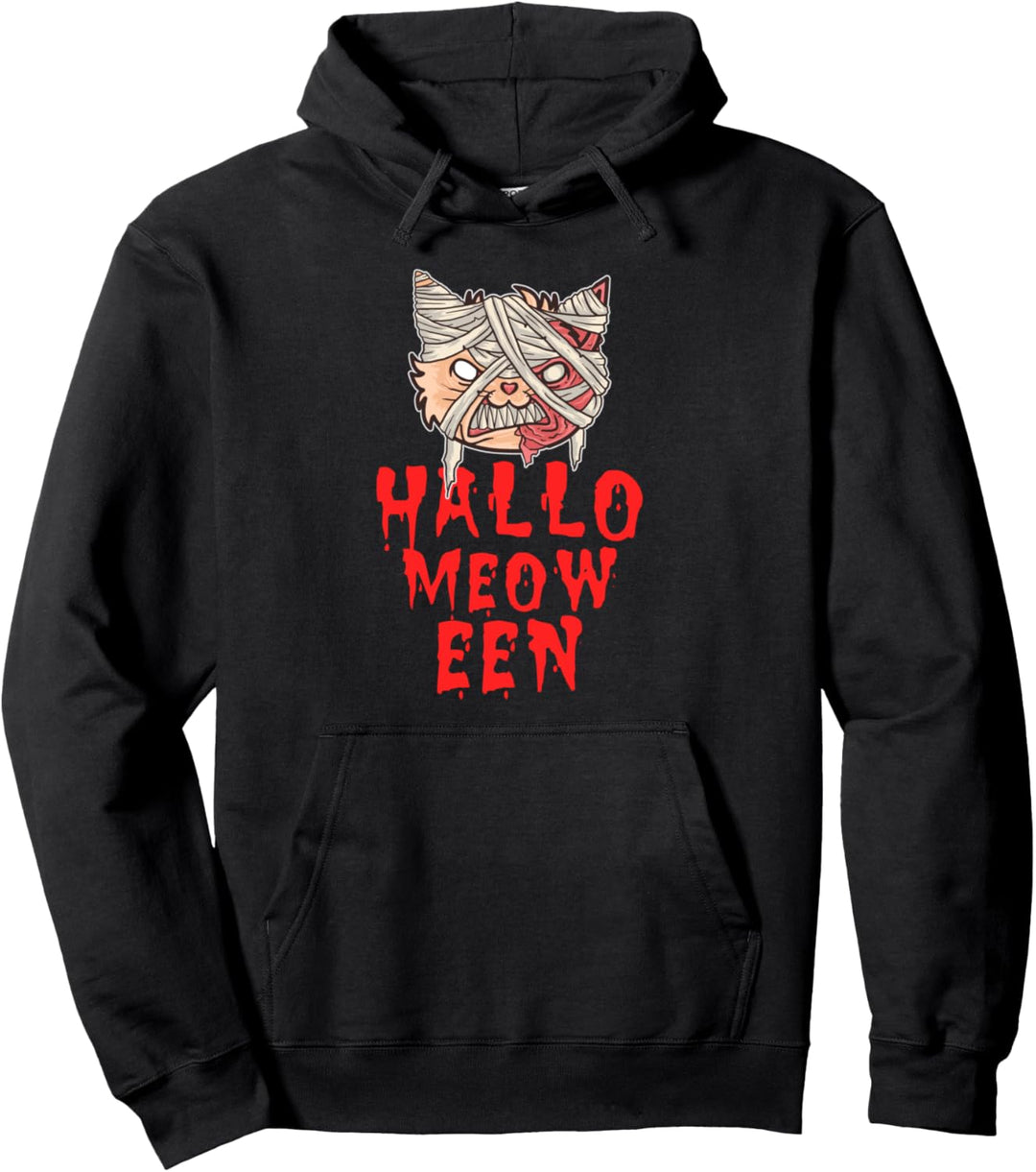 Hallo meow een I Halloween Katze Angst Geisterstunde Pullover Hoodie