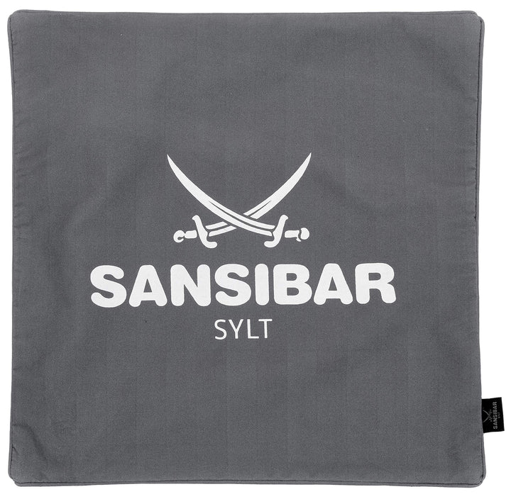 Sansibar Kissen Zierkissen Dekokissen Sofakissen 100% Baumwolle (Bezug - 45x45 cm, Anthrazit/Weiss)