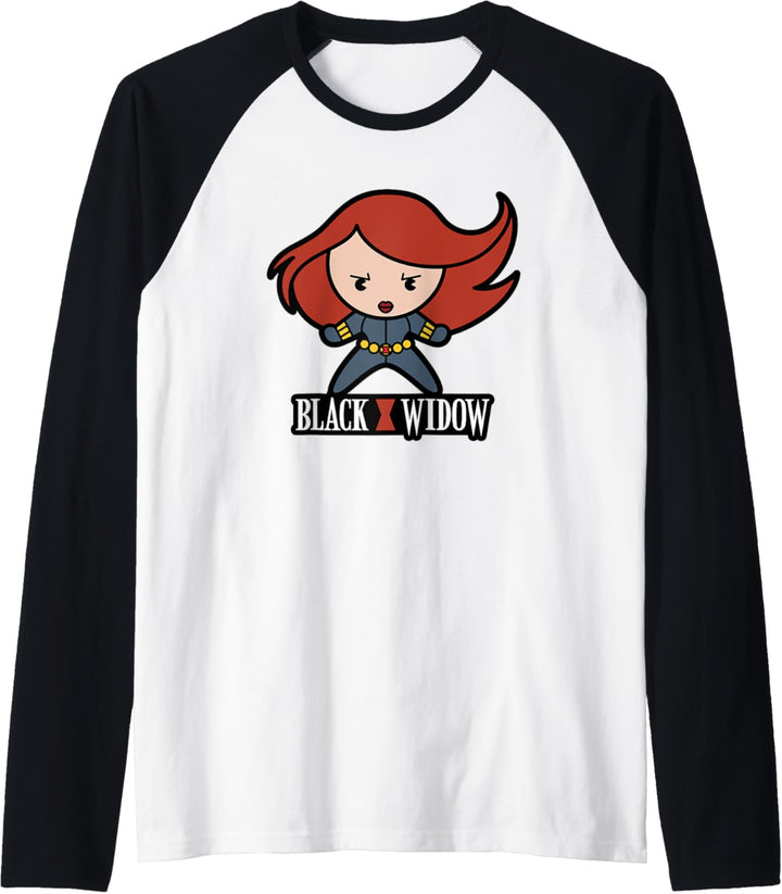 Marvel Black Widow Cartoon Action Pose Raglan