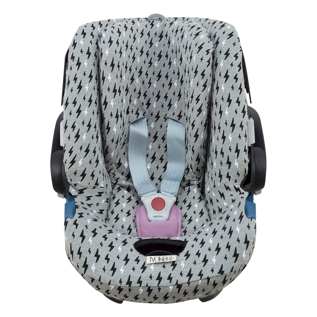 JYOKO Kids Autositzbezug aus Baumwolle, kompatibel mit Cybex Aton Cloud - Q-M-2-4-5 (ATON 4, Black R