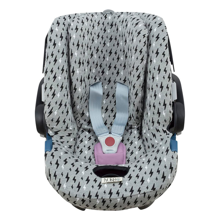 JYOKO Kids Autositzbezug aus Baumwolle, kompatibel mit Cybex Aton Cloud - Q-M-2-4-5 (ATON 4, Black R