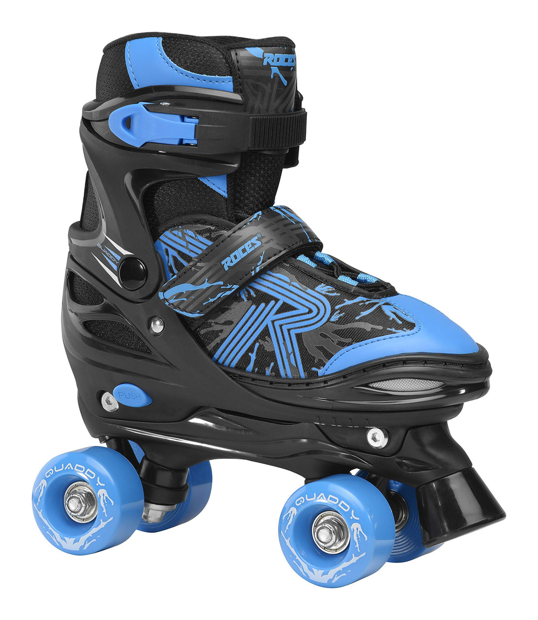 Roces Jungen Quaddy 3.0 Boy Grössenverstellbarer Kinder-Rollschuh 26/29 black-astro blue, 26/29 blac