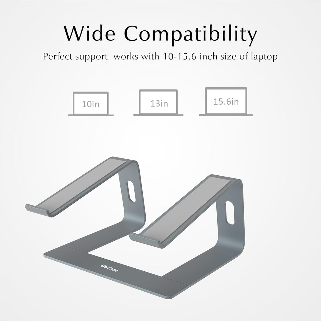 BoYata Laptop Ständer, Ergonomisch Aluminium Notebook Ständer, Tragbarer Belüfteter Laptop Halterung