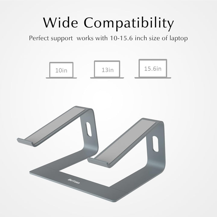 BoYata Laptop Ständer, Ergonomisch Aluminium Notebook Ständer, Tragbarer Belüfteter Laptop Halterung