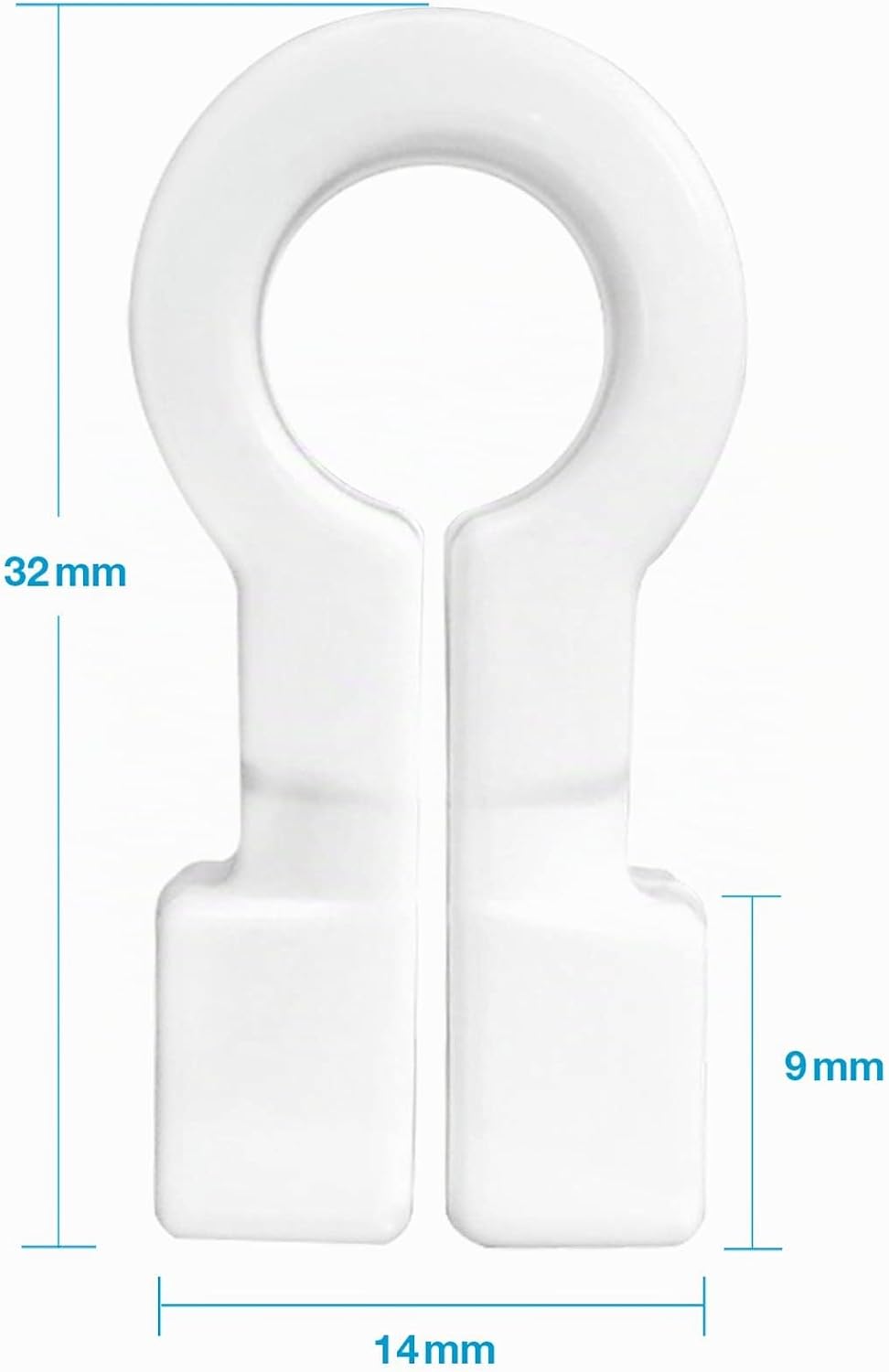 Netzhaken weiss - Omega-Form 50er-Set, 50er-Set