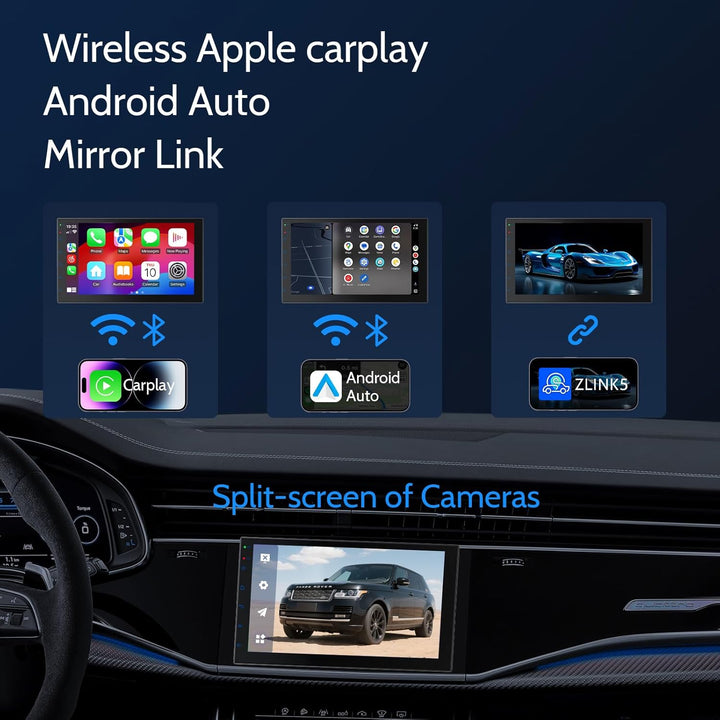 2 Din Autoradio 7 Zoll HD Touchscreen, Wireless Apple CarPlay & Android Auto, Bluetooth, SWC | Unive