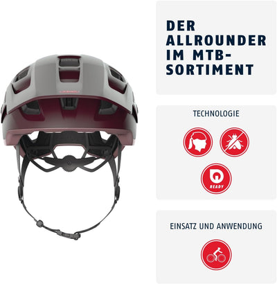 ABUS MTB-Helm MoDrop - robuster Fahrradhelm mit guter Belüftung für Mountainbiker - individuelle Pas