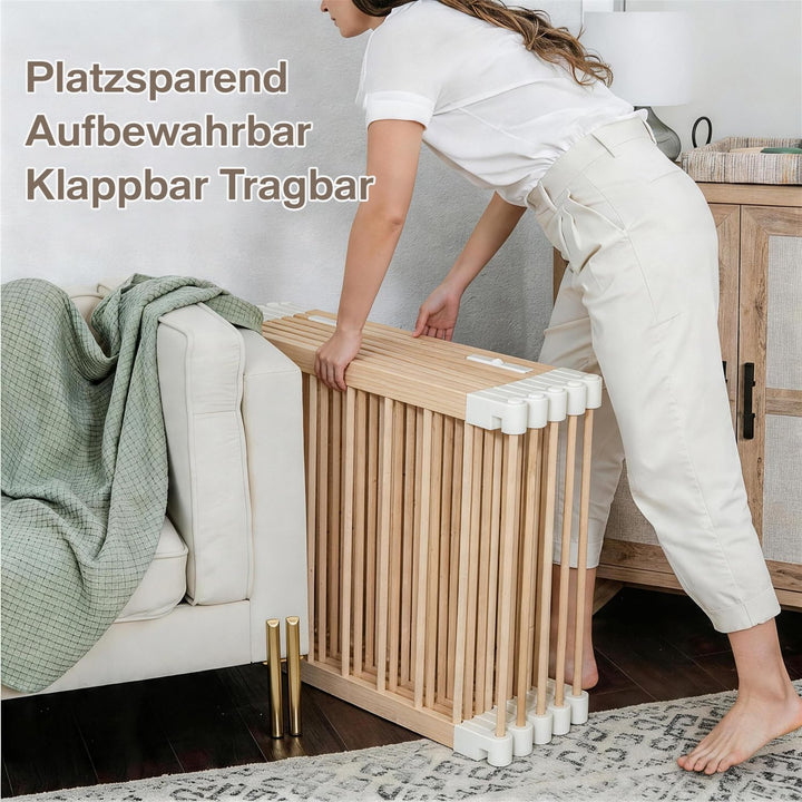 Laufstall Baby, Laufgitter Baby aus Holz, faltbar mit Tür &amp; Sicherheitsverschluss, individuell formb