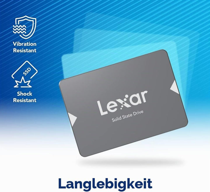 Lexar NS100 2,5" SATA III (6Gb/s) Interne SSD 128GB, Solid-State-Laufwerk, Bis zu 520 MB/s Lesen, fü