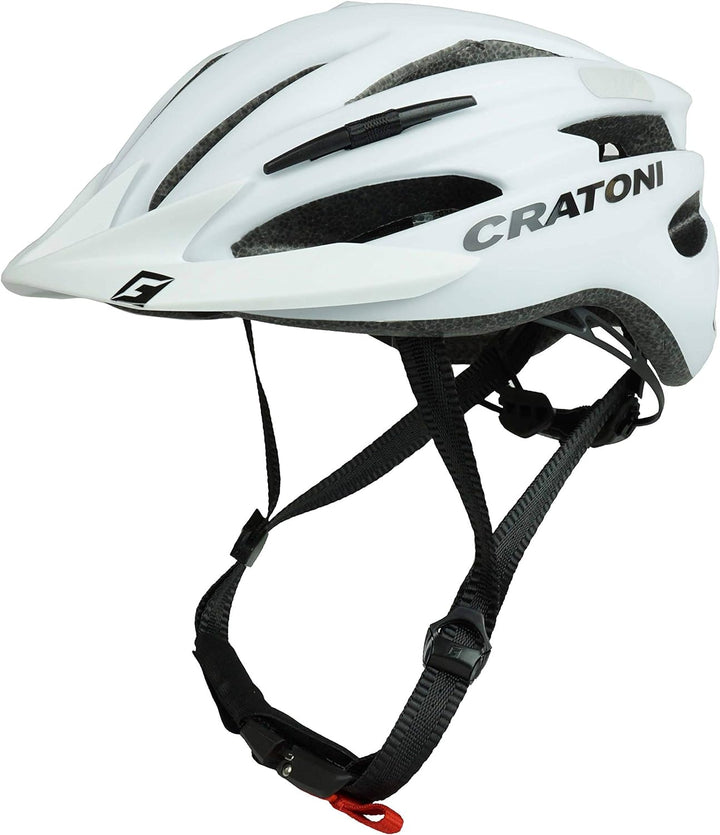 Cratoni Fahrradhelm Pacer, White matt - Reflektor, Gr. S-M (54-58 cm)