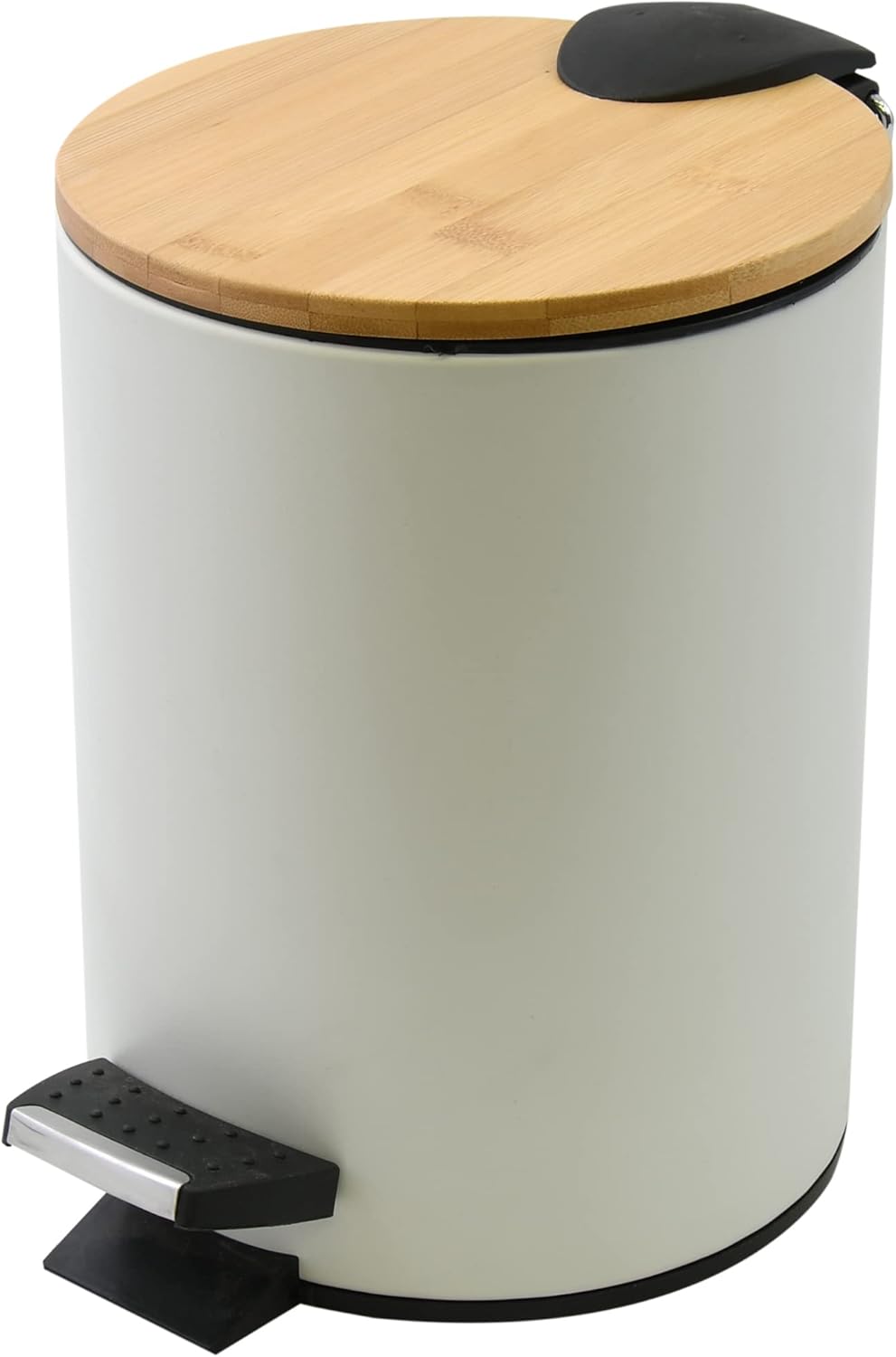 Spirella Badset Adonis 2 tlg. Kosmetikeimer 5 Liter mit Absenkautomatik und WC Bürste Edelstahl Bamb