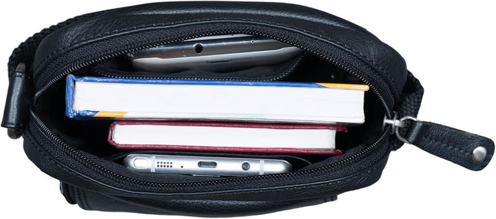 STILORD 'Brandon' Herrentasche Leder Braun Umhängetasche klein Schultertasche Männer 7 Zoll Tablet H