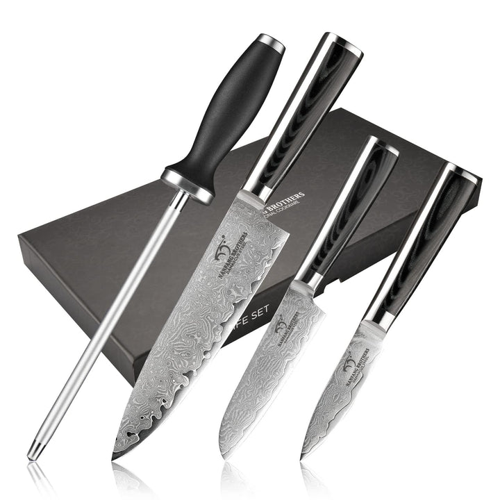 NANFANG BROTHERS Damaszener Messerset mit Premium Box,Japanisches Messerset,Kochmessersets Professio