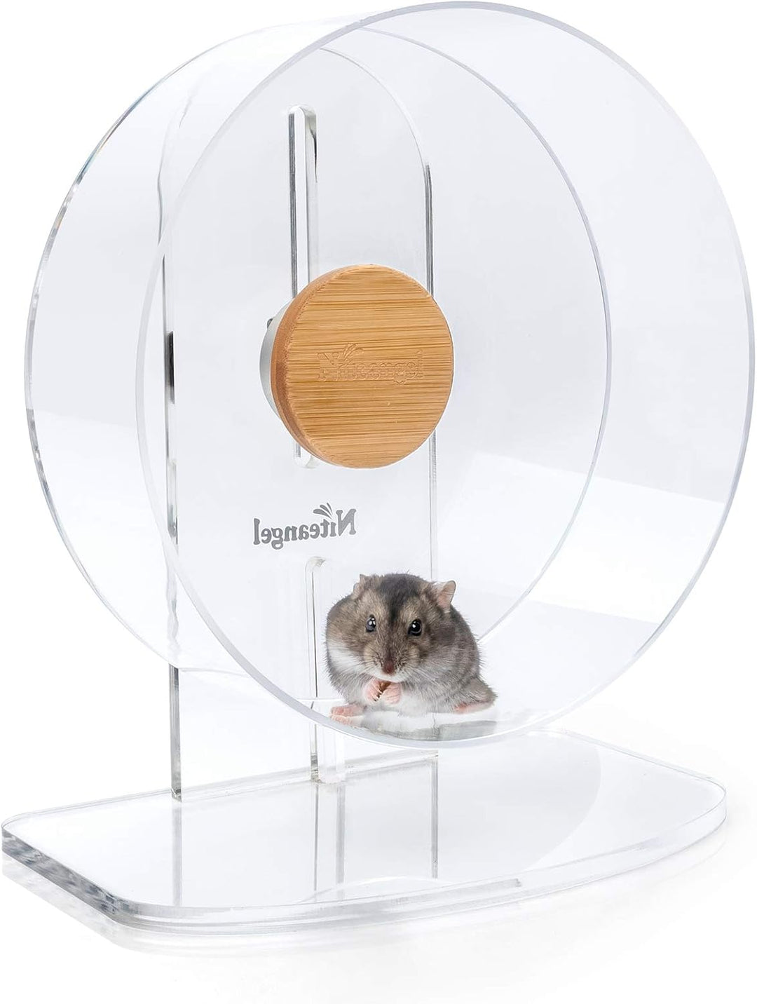 Niteangel Leises Hamsterrad - Geräuscharmes Spinning Acryl Hamsterrad mit Doppel-Lagerung für Hamste