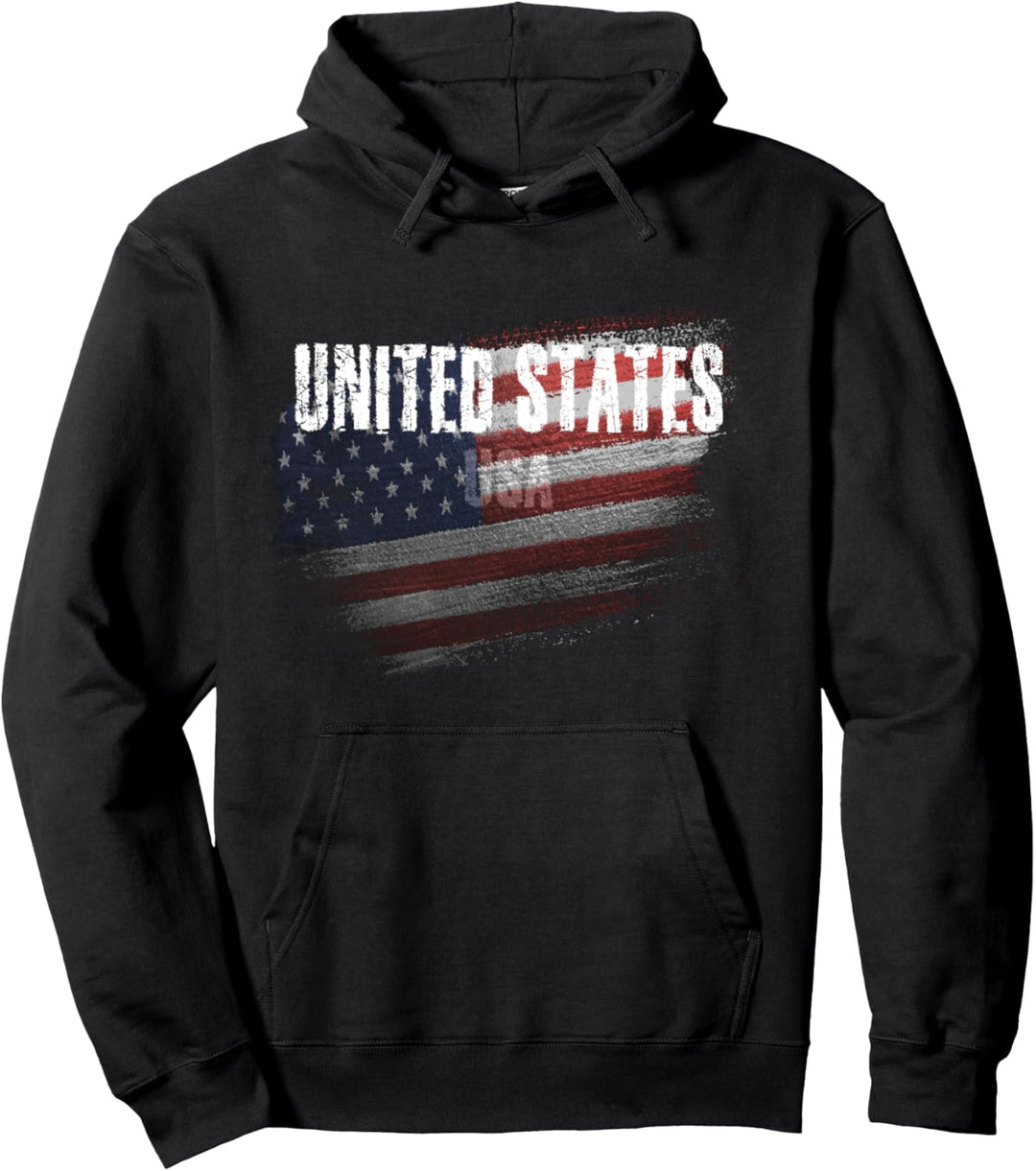 USA, Amerikanische Flagge Grunge Pullover Hoodie
