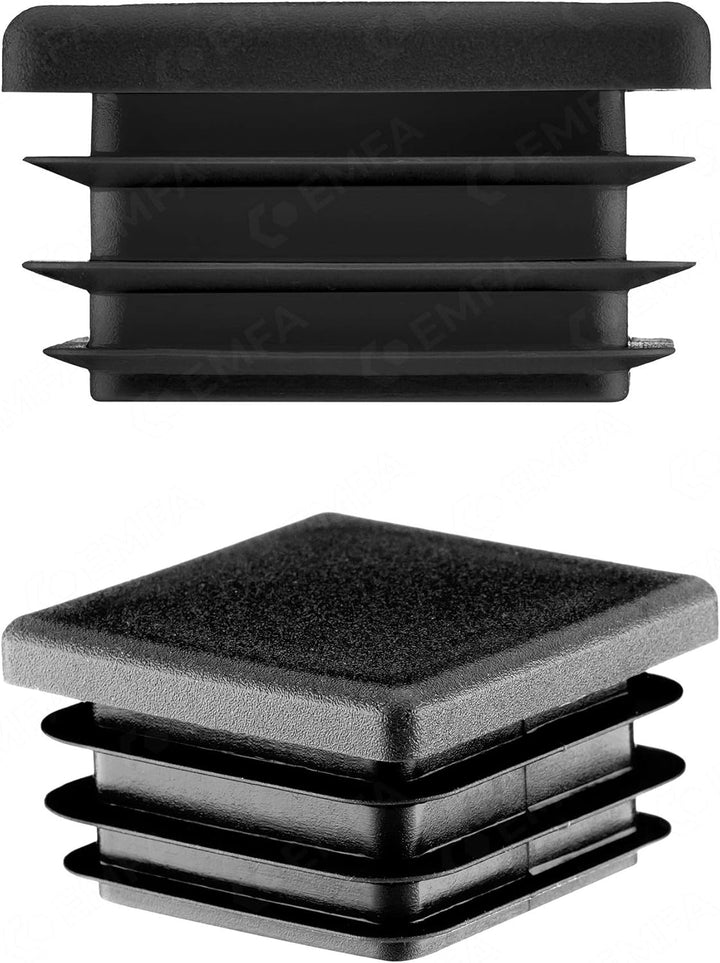 EMFA Lamellenstopfen für Vierkantrohr 100x100 mm Schwarz 1 Stück Rohrstopfen 100x100 Vierkantrohr Ku