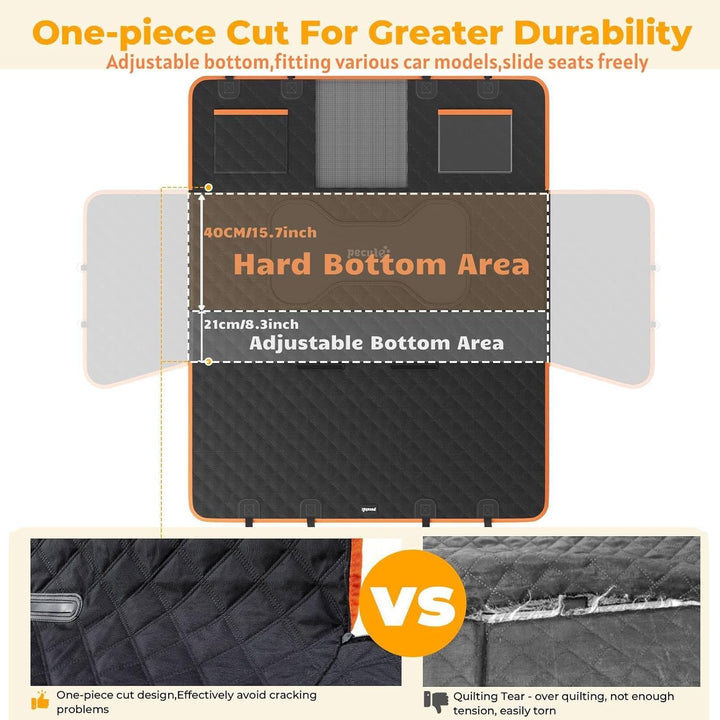 pecute Hundedecke Auto Rückbank mit Harter Unterseite- Wasserdicht und rutschfest Hundesitzbezug, Hu