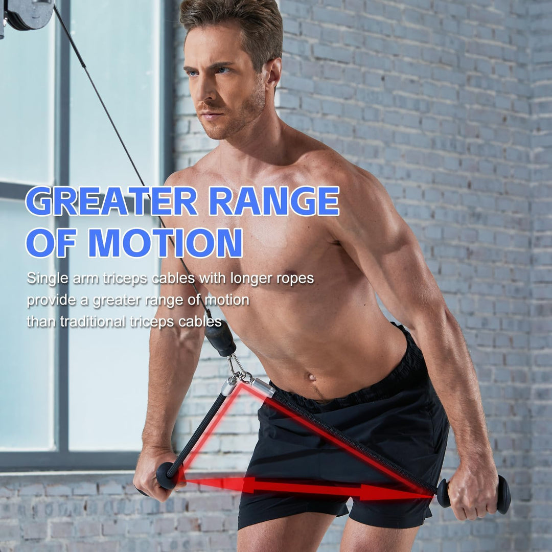 HXD-ERGO Single Trizepsseil 2er Set, Trizeps-Pulldown-Seil mit ergonomischem Griff für Kabelmaschine
