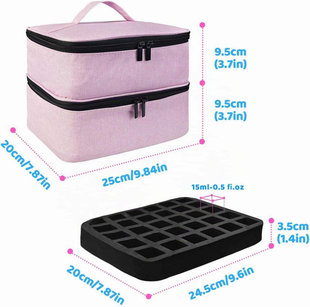 Nagellack Organizer Tasche, Doppelschicht Nagellack Aufbewahrung Box, Organizer Koffer für Nageldesi