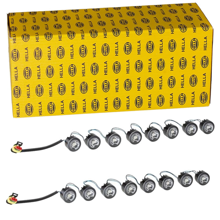 HELLA - LED-Tagfahrleuchtensatz - LEDayFlex - 12/24V - rund - Einbau - Lichtscheibenfarbe: glasklar