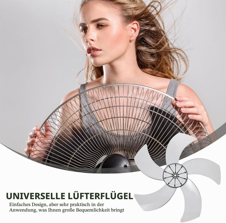 Angoily Lüfterflügel 16 Zoll Lüfterflügel Haushaltsventilatorflügel Kunststoff Fünf Blätter Mit Mutt