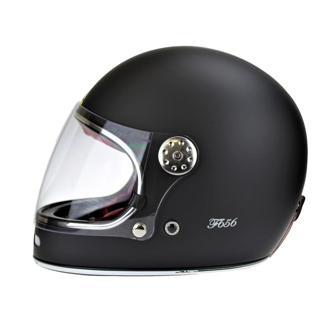 F656 Vintage Retro Full Face Motorcycle Helmets - Fibreglass Motorbike Helmets ECE Approved Crash He
