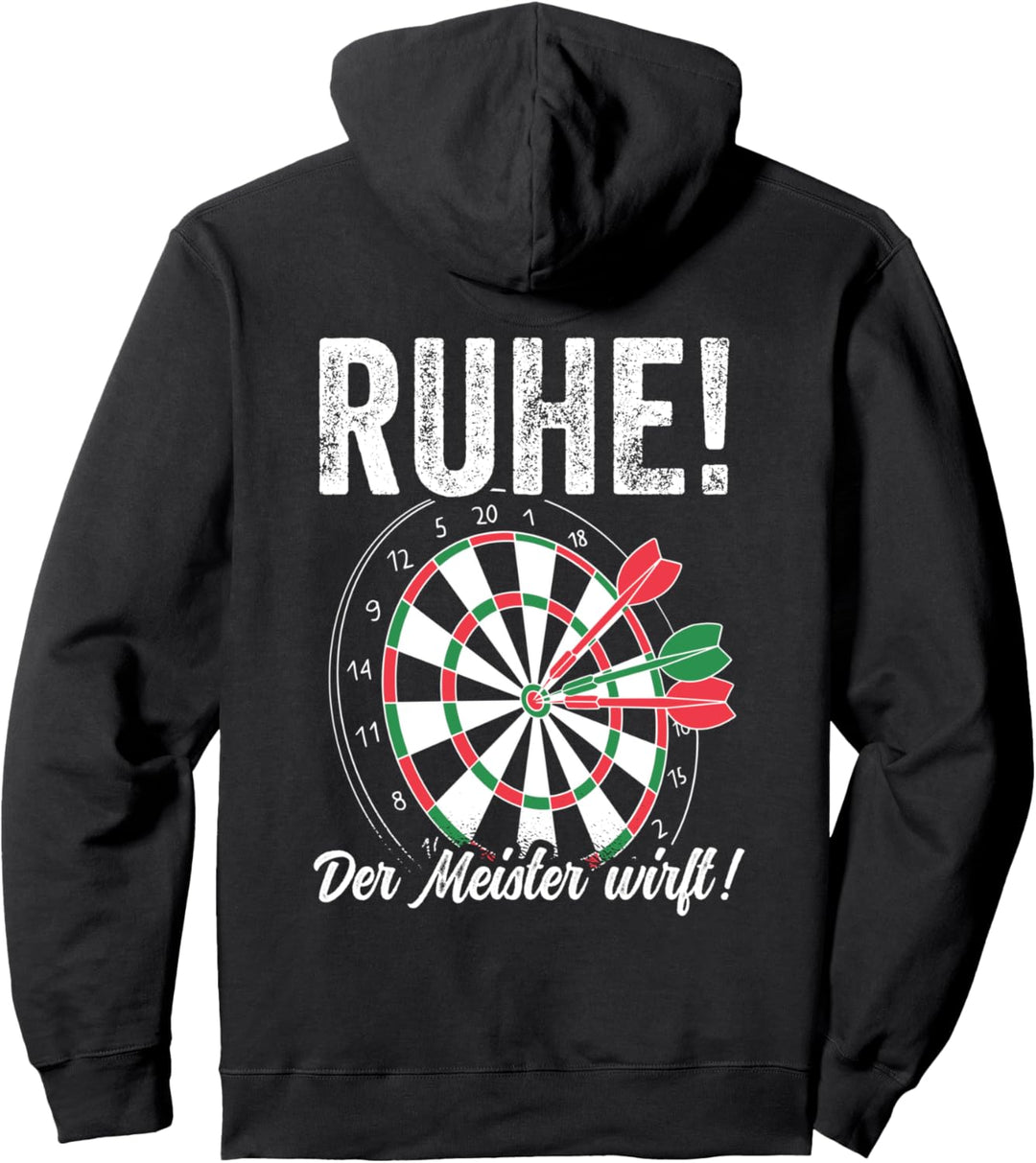 Dart Herren Ruhe der Meister wirft Männer Dart Spruch Pullover Hoodie