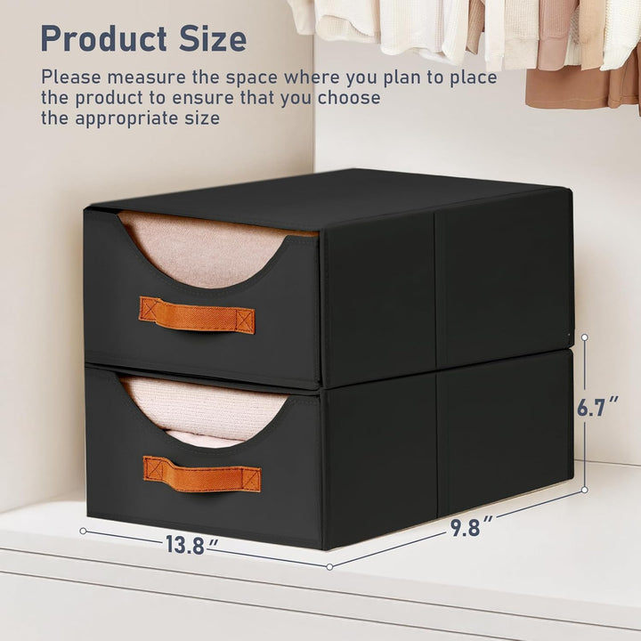 DIMJ Schubladen Ordnungssystem Schubladenboxen - 4 Stück Aufbewahrungsbox Faltboxen Organizer Schubl