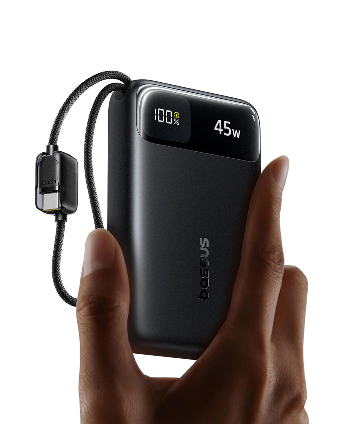 Baseus FC11 Powerbank 45W 20000mAh mit 2 Integriertem USB-C Kabel, Power Bank Klein CCC Zertifizieru
