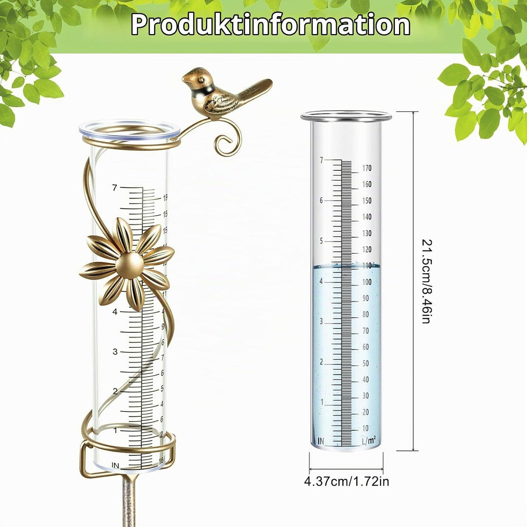 Gartenstecker Regenmesser mit inklusive Skala für genaue Niederschlagsmessung für Hof Deck Rasen Lan