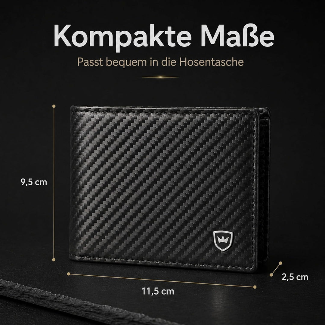 Kronenschein® Geldbörse Herren Leder mit RFID Schutz I Echtleder Portemonnaie gross I Geldbeutel für
