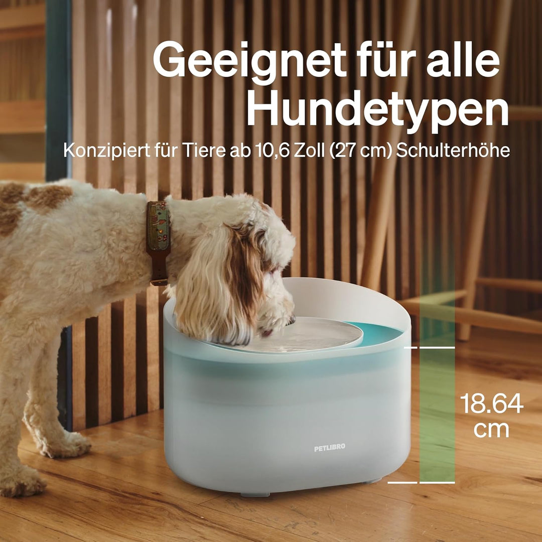 PETLIBRO Trinkbrunnen für Hunde und Katze, 8L Wasserbrunnen, Anti-Spill Guard,Hundewasserspender 26d