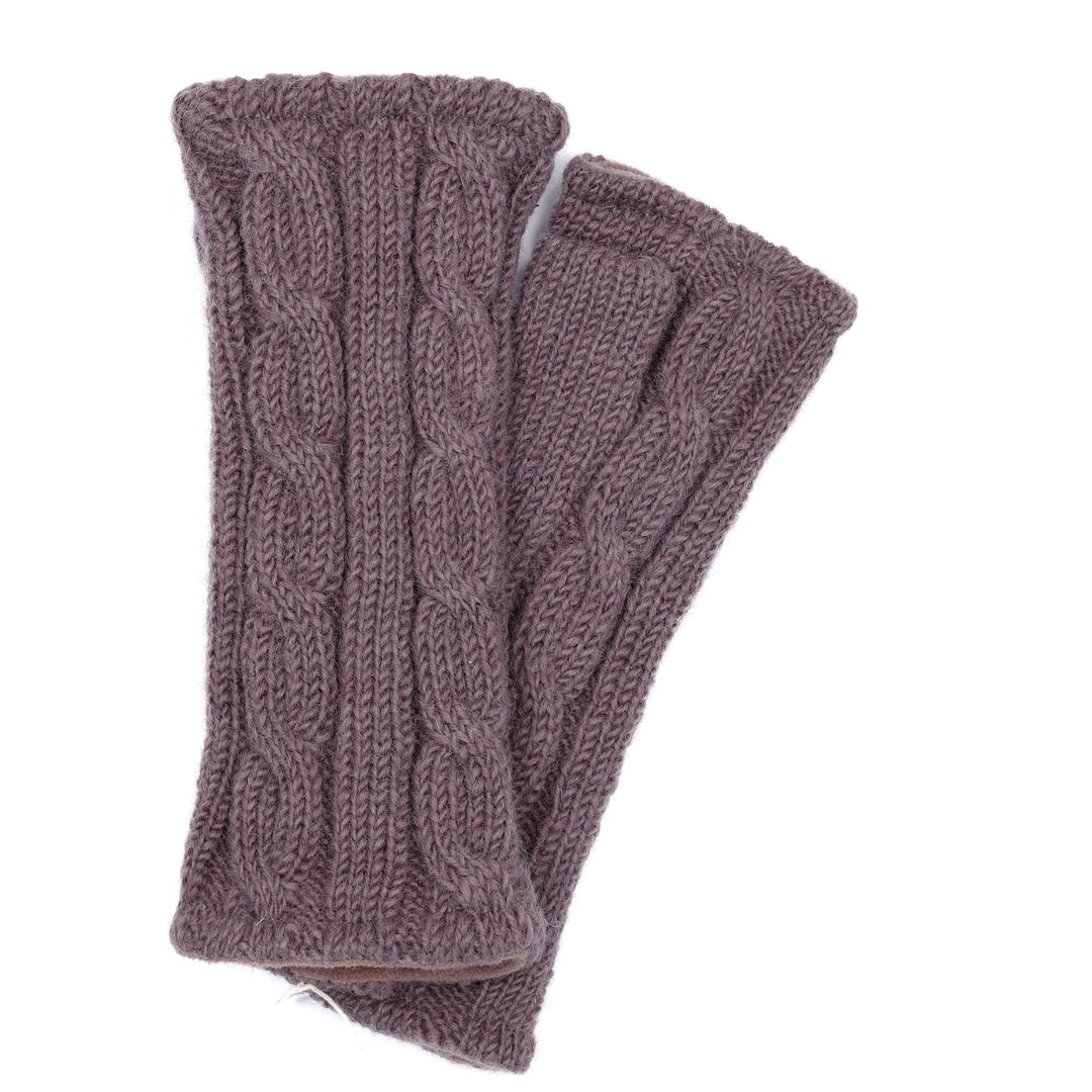 McRon Damen Gestrickte Pulswärmer Modell Emily Rosenholz, Rosenholz