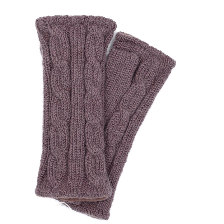 McRon Damen Gestrickte Pulswärmer Modell Emily Rosenholz, Rosenholz