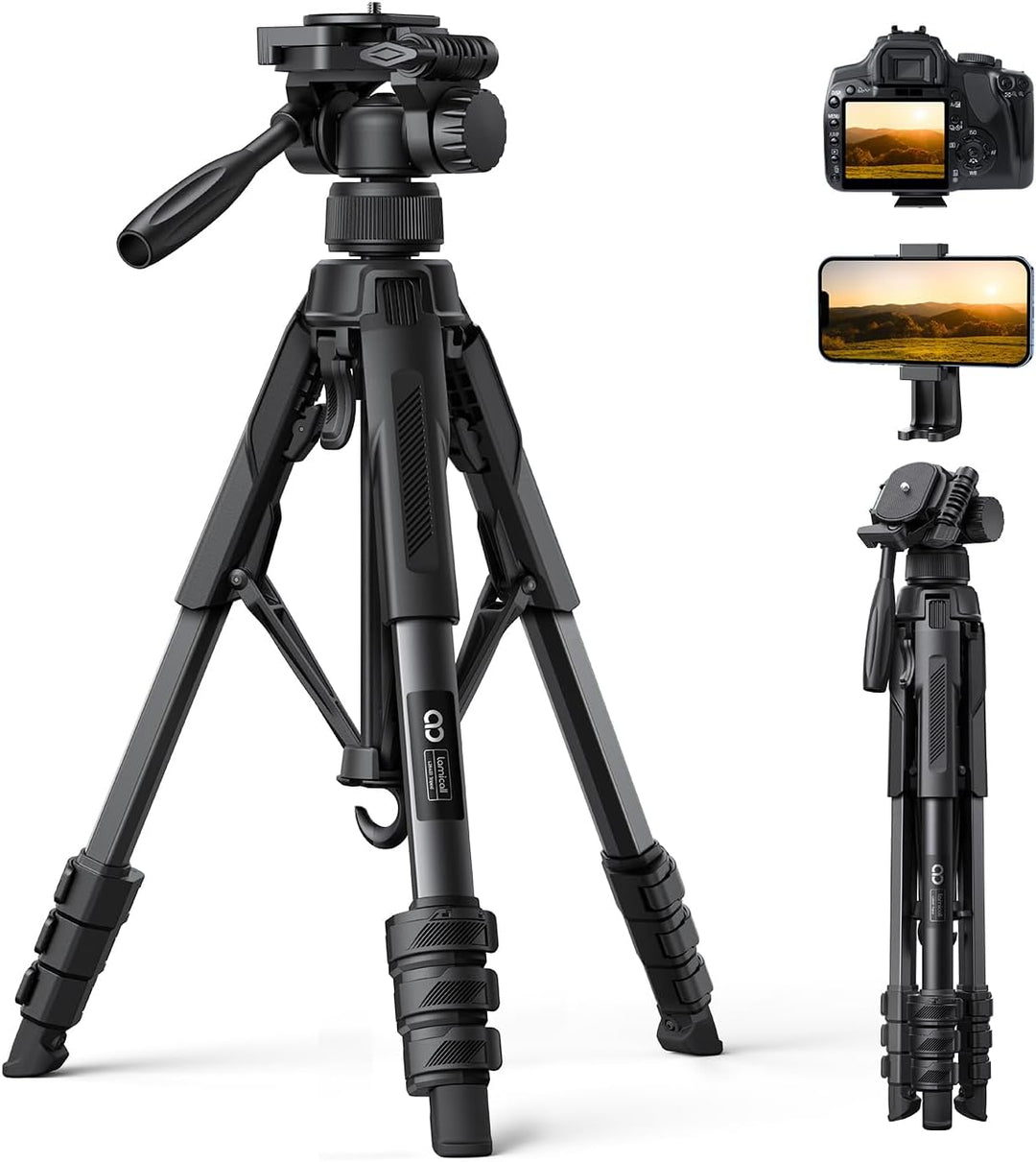 Lamicall Stativ Kamera, Kamerastativ Tripod - [Patentierte Schnellöffnung] Super Stabiles Camera Tri
