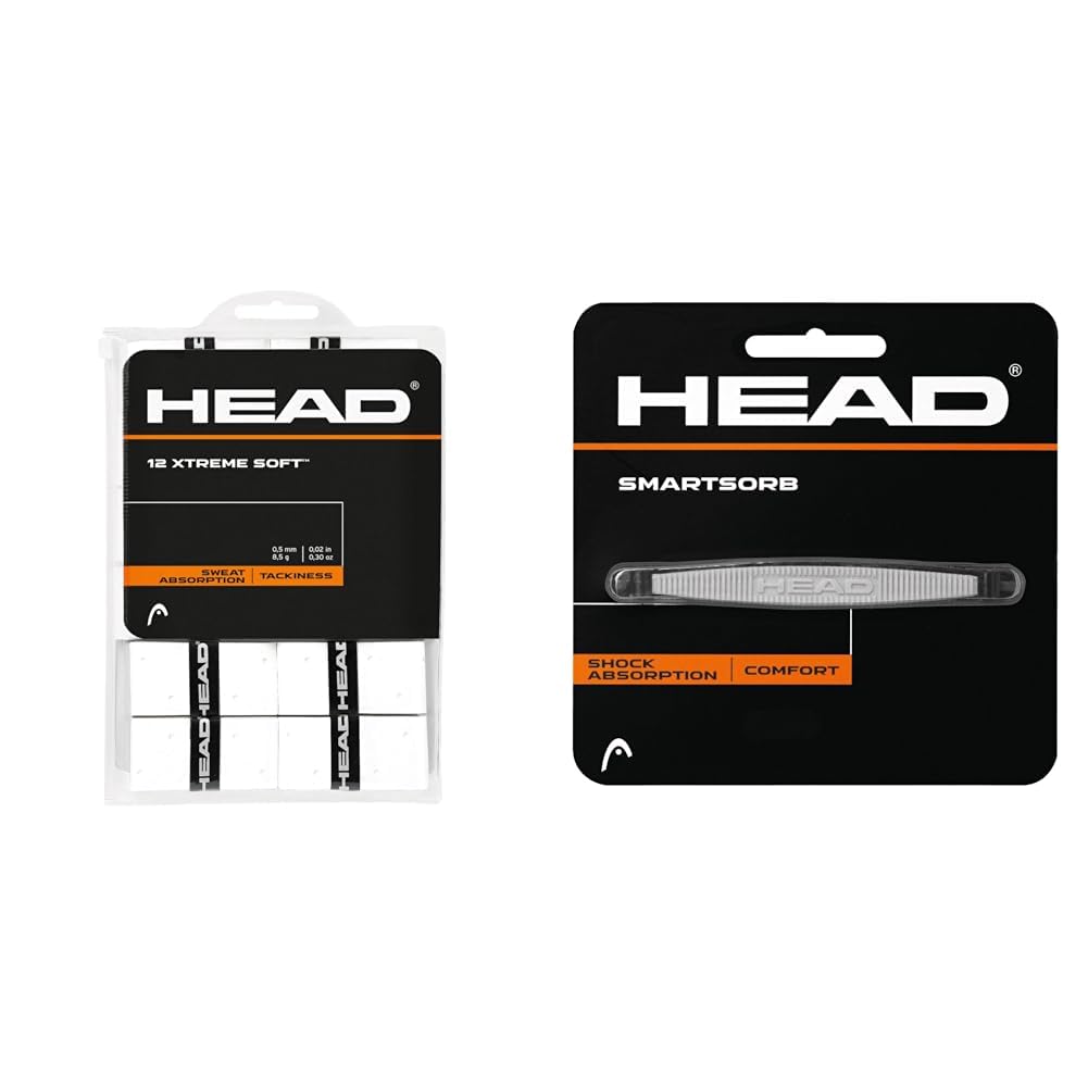 HEAD 12 Xtremesoft Griffband Weiss Einheitsgrösse Bundle mit Smartsorb, Weiss Einheitsgrösse Bundle