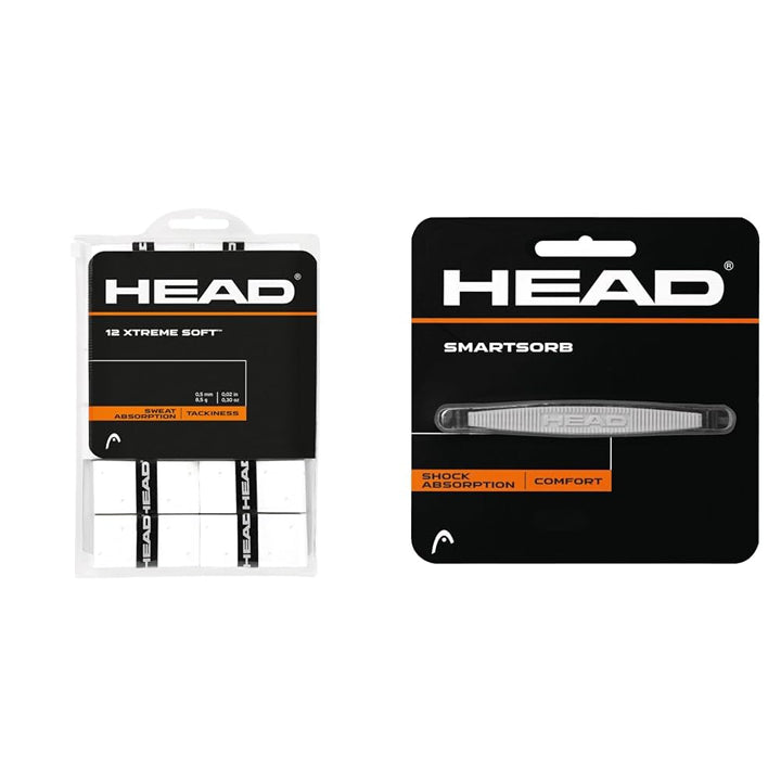 HEAD 12 Xtremesoft Griffband Weiss Einheitsgrösse Bundle mit Smartsorb, Weiss Einheitsgrösse Bundle