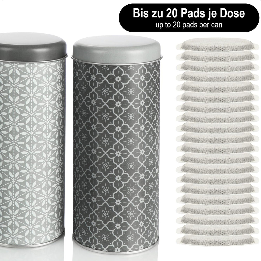 com-four® 3x Kaffeepaddose - Metalldose für Kaffeepads - Aufbewahrungsbehälter mit Deckel für Kaffee
