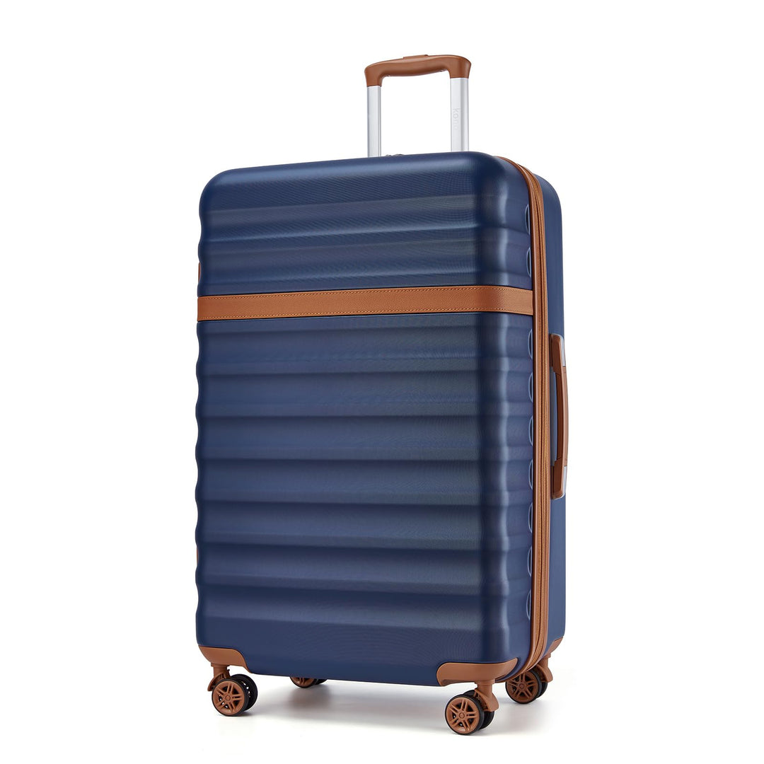 KONO Grosser Koffer Trolley Reisekoffer leicht aus ABS+PC mit 4 Rollen Hartschalenkoffer TSA Schloss