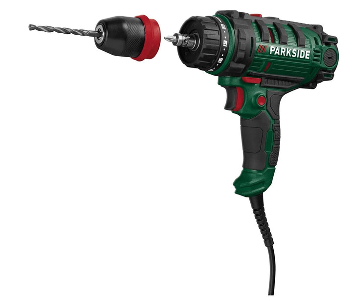 PARKSIDE Kraftvoller 2-Gang-Netzbohrschrauber Robust und langlebig mit 22 Stufen + Bohrstufe bis zu