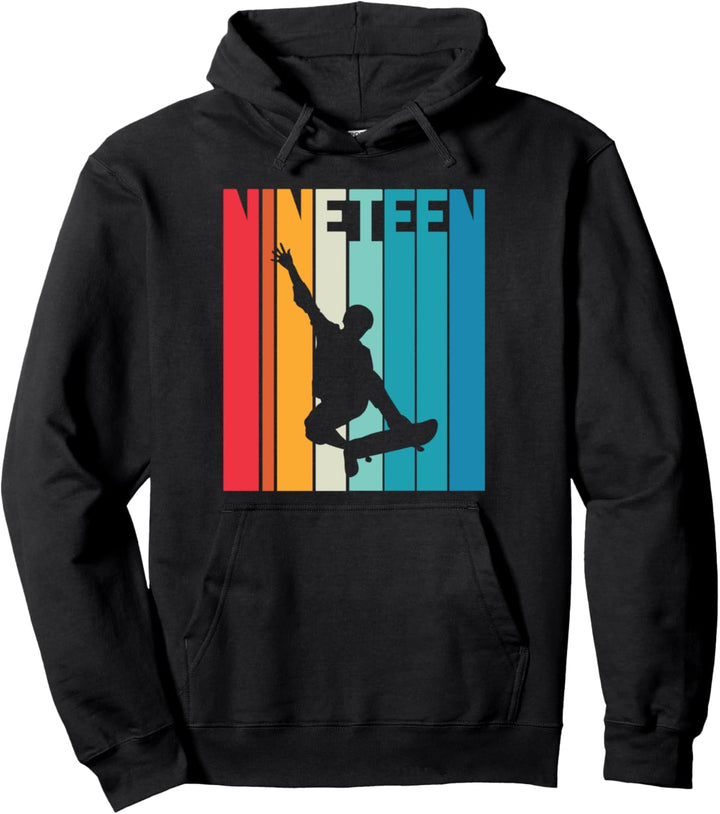 19. Geburtstag Geschenk Jungs Kinder Skater Skateboard Fan Pullover Hoodie