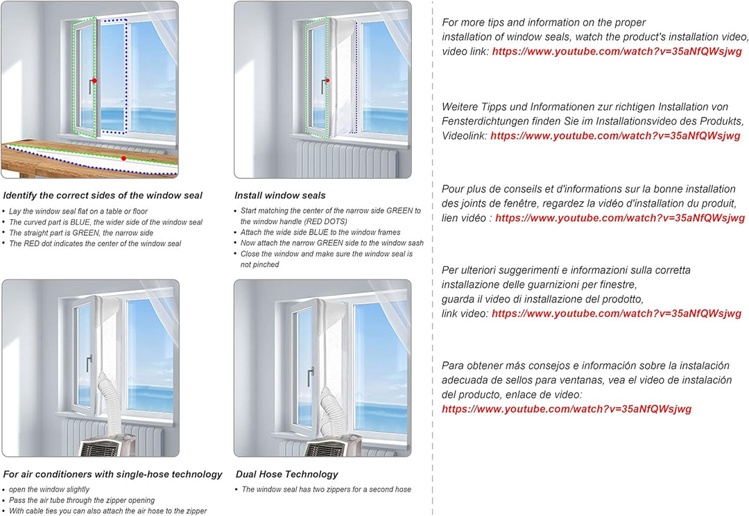 Fensterabdichtung für mobile Klimageräte, klimaanlage fensterabdichtung, Hot Air Stop zum Anbringen