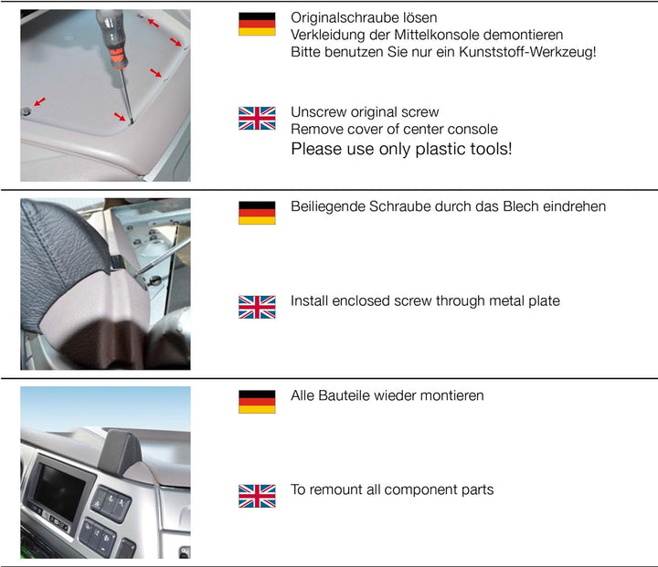 KUDA 5145 Halterung Kunstleder schwarz DAF XF 106 (Euro6) ab 2013, 5145