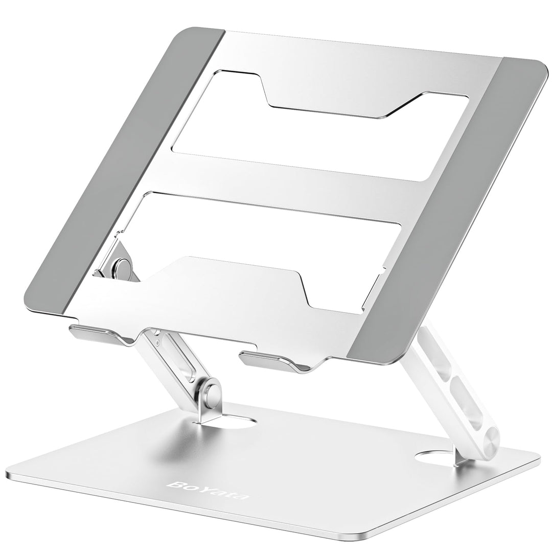 BoYata Laptop Ständer Höhenverstellbar, Ergonomischer Notebook Ständer, Belüfteter Laptopständer für