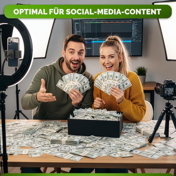 Spielgeld für Videoaufnahmen - Kinder 100$ x 100 Dollar Scheine mit Geschenkverpackung Fake Geld 10.