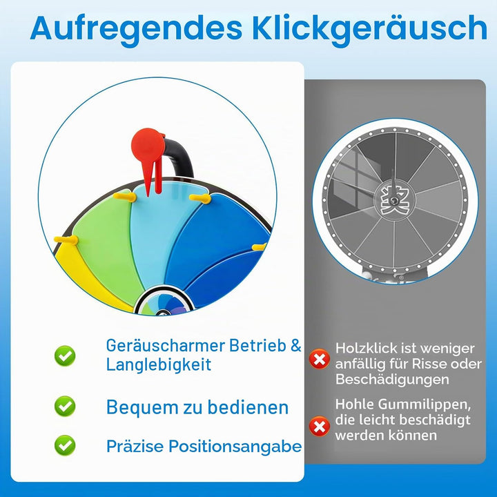 Behogan 30cm Glücksrad zum Drehen: 15 Slots Individuell gestaltbar Glücksrad zum Selbstgestalten, Ko