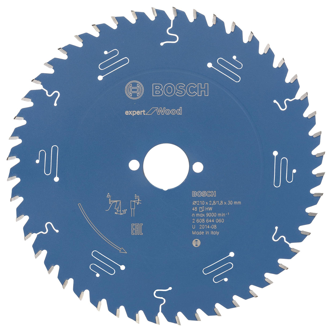 Bosch Professional 1x Kreissägeblatt Expert for Wood (für Holz, Sägeblatt Ø 210 x 30 x 2,8 mm, Zähne