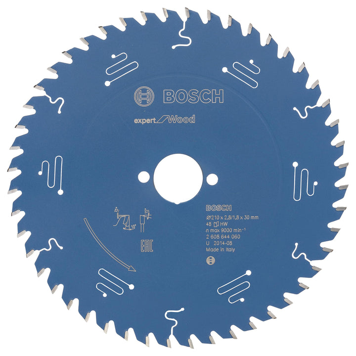 Bosch Professional 1x Kreissägeblatt Expert for Wood (für Holz, Sägeblatt Ø 210 x 30 x 2,8 mm, Zähne