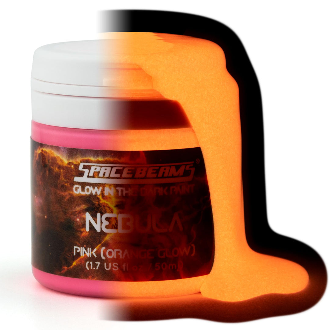 SpaceBeams Nebula Im Dunkeln leuchtende Farbe (50ml) Pink Mit Orangefarbenem Leuchten Im Dunkeln, Un