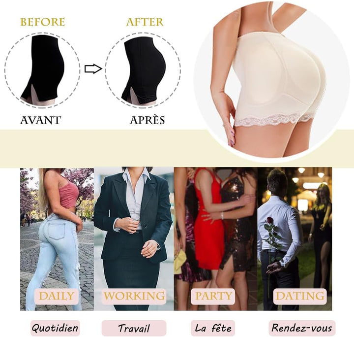 Damen Push Up Po Butt Lifter Gepolstert Hip Enhancer Padded Miederhose Shapewear Figurformend Mieder